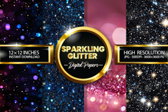 Sparkling Glitter Digital Papers - 04 Variations Product Image 1