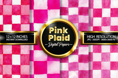 Pink Checkerboard Digital Papers - 04 Variations Product Image 1