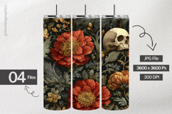 Floral Skull Digital Papers - 04 Variations Product Image 2