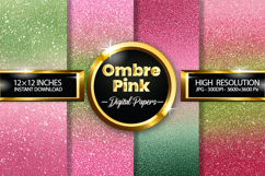 Ombre Pink Digital Papers - 04 Variations Product Image 1