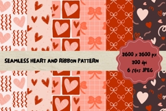 Seamless Heart and Ribbon Pattern Product Image 1