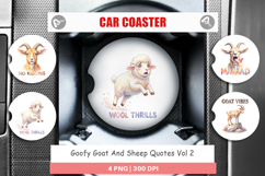 Goofy Goat &amp; Sheep Quotes Car Coaster Product Image 1