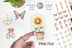 Groovy Retro Floral Garden Sticker Product Image 1