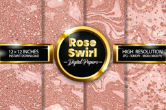 Rose Swirl Digital Papers - 04 Variations Product Image 1