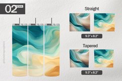 Teal Beige Blue Tumbler Wrap| Tumbler Sublimation Wrap Product Image 1