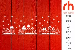 Christmas Village SVG, Winter Street DXF, Snowy Landscape Product Image 3