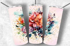 Flower Tumbler Wrap, Mother's Day 20oz Skinny Tumbler Png Product Image 1