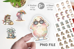 Exhausted Mutant Beach Sticker Product Image 1