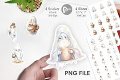 Sarcastic Coffee Ghost Sticker Product Image 1