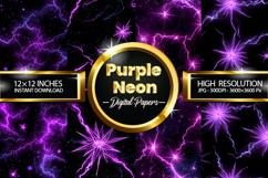Purple Neon Digital Papers - 04 Variations Product Image 1