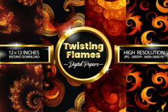 Twisting Flames Digital Papers - 04 Variations Product Image 1