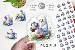 Morning Routine Coffee Ghost Sticker Product Image 1