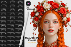 Floral Headband Stamps for Procreate Product Image 1