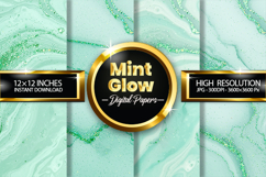 Mint Glow Digital Papers - 04 Variations Product Image 1