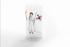 Korean Independence Spirit Girl Hanbok Taegeukgi Flag PNG Product Image 3