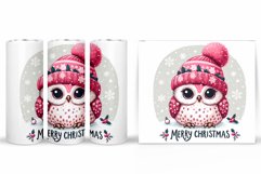 Christmas Owl Tumbler Design. Christmas Tumbler Sublimation Product Image 2