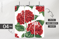 Red Hydrangea Digital Papers - 04 Variations Product Image 2
