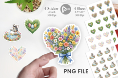 Floral Easter Heart Wreath Sticker Product Image 1