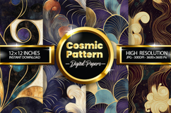 Cosmic Pattern Digital Papers - 04 Variations Product Image 1