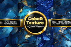 Cobalt Metal Texture Digital Papers - 04 Variations Product Image 1