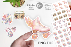 Retro 70s Roller Disco Art Sticker Product Image 1