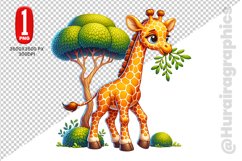 Cute Girraffe Clipart - PNG File Product Image 1