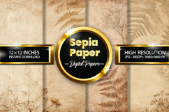 Sepia Digital Papers - 04 Variations Product Image 1