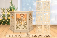 3D Easter Bunny Tea Light Holder Laser Cut File Product Image 1