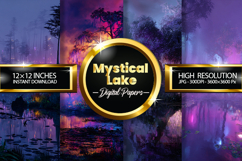 Mystical Lake Digital Papers - 04 Variations Product Image 1