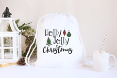 Holly Jolly Christmas SVG Cut File, Holiday Craft Design Product Image 5