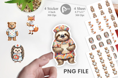 Groovy Retro Animal Nurse Sticker Product Image 1