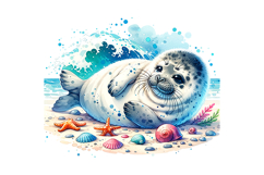 Cute Seal Clipart - PNG File Product Image 1