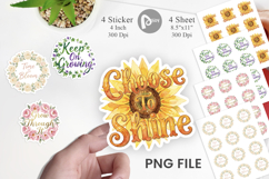 Elegant Floral Quote Sticker Product Image 1