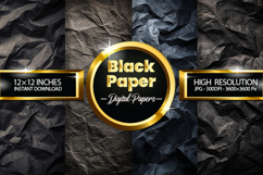 Black Papers Digital Papers - 04 Variations Product Image 1