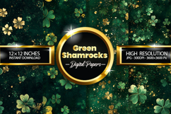 Green Shamrocks Digital Papers - 04 Variations Product Image 1