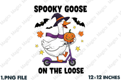 Retro Halloween PNG Goose Sublimation Product Image 1