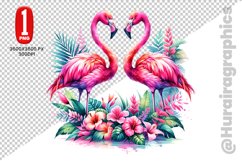 Cute Flamingo Clipart - PNG File Product Image 1
