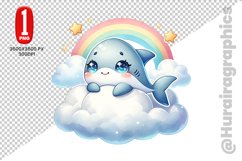Cute Shark Clipart - PNG File Product Image 1