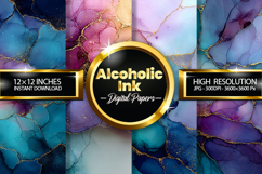Alcoholic Ink Digital Papers - 04 Variations Product Image 1