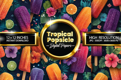 Tropical Popsicle Digital Papers - 04 Variations Product Image 1