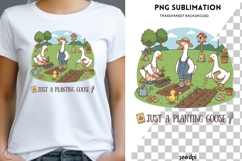 Just A Planting Goose PNG | Gardening Goose Design Product Image 1