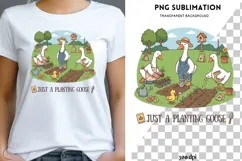 Just A Planting Goose PNG | Gardening Goose Design Product Image 1