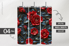 Red Roses Design Digital Papers - 04 Variations Product Image 2