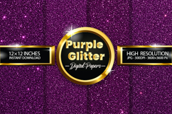 Purple Glitter Digital Papers - 04 Variations Product Image 1