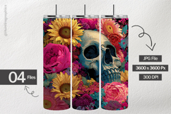 Floral Skull Digital Papers - 04 Variations Product Image 2