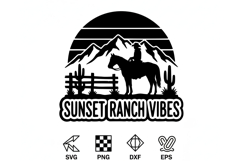 Sunset Ranch Vibes Svg, Western Cowgirl Svg, Ranch Life Svg Product Image 8
