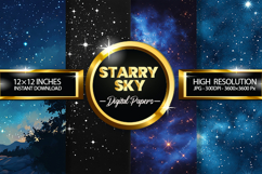 Starry Sky Digital Papers - 04 Variations Product Image 1