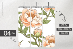 Peach Flowers Digital Papers - 04 Variations Product Image 2