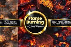 Flame Burning Digital Papers - 04 Variations Product Image 1