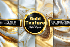 Gold Texture Digital Papers - 04 Variations Product Image 1